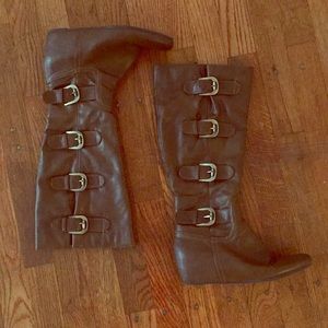 Size 7, man-made leather boots